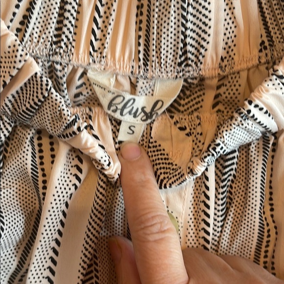 Striped Off-Shoulder Dress with Button Detail - Picture 6 of 7